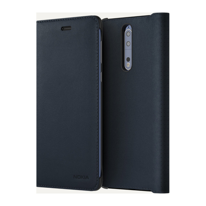 NOKIA 8 LEATHR FLIP BLU CP-801