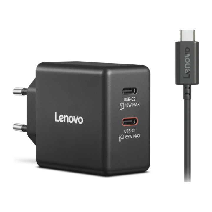 LENOVO DUAL 65W USB-C ADAPT BK